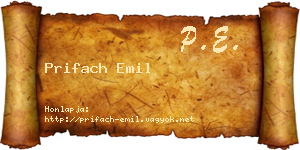 Prifach Emil névjegykártya
